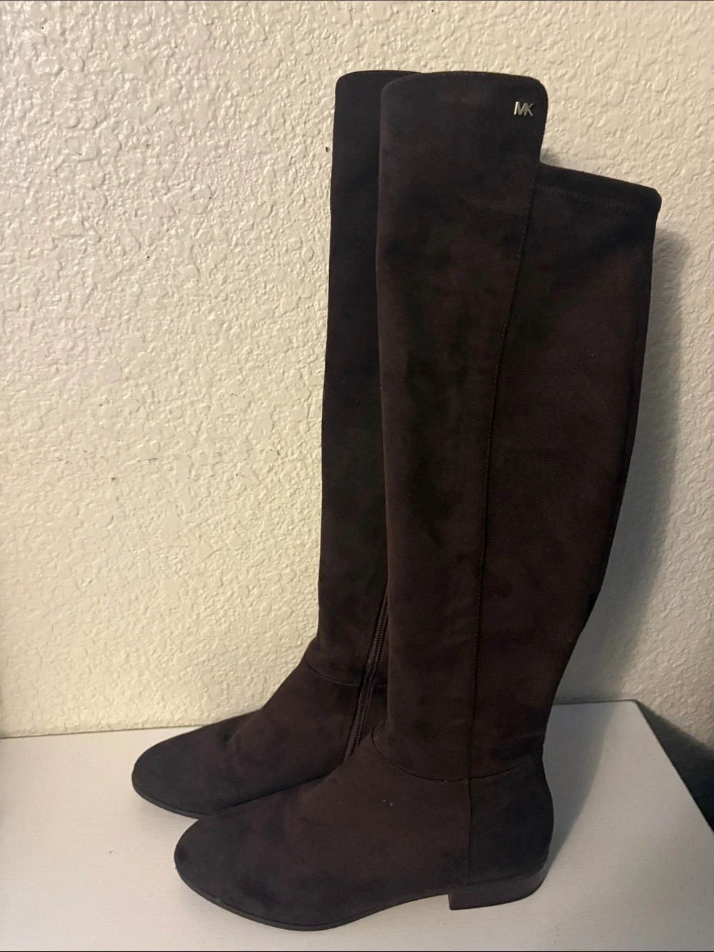 Michael Kors Men's Tall Dark Brown Suede Knee-High Boots